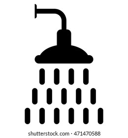 Shower icon. Vector style is flat iconic symbol with rounded angles, black color, white background.