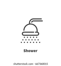 Shower icon, vector symbol in line style isolated on white background. Editable stroke 48x48 pixel perfect.