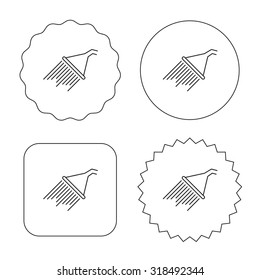 Shower icon. Washing equipment sign. Flat circle, star and emblem buttons. Labels design. Vector