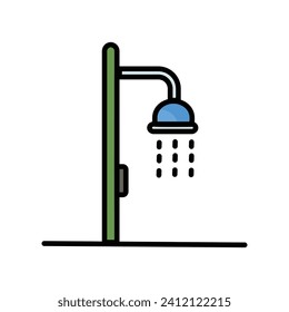 shower icon with white background vector stock illustration