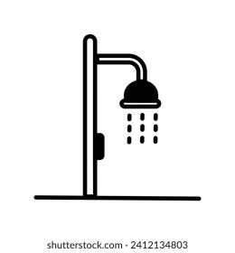 shower icon with white background vector stock illustration