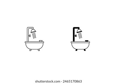 shower icon with white background vector stock illustration