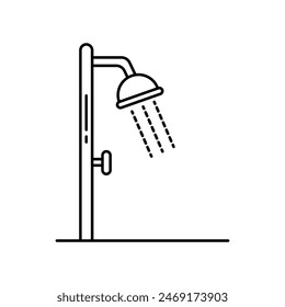 shower icon with white background vector stock illustration