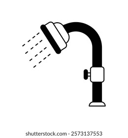 shower icon with white background vector stock illustration