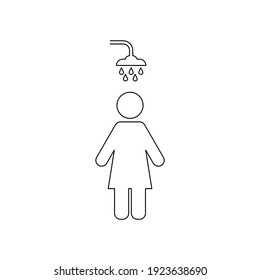 shower icon. woman taking or having a shower