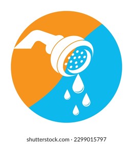 Icono de ducha, plantilla de diseño de ilustración de logotipo.