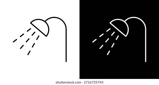 Ícones de chuveiro vetor preto e branco, conjunto de ícones de linha.