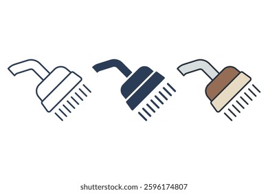 shower icons isolated on White Background. Flat style design