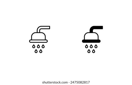 Shower icons set isolate white background vector stock illustration.