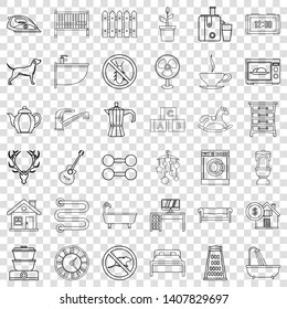 Shower icons set. Outline style of 36 shower vector icons for web for any design