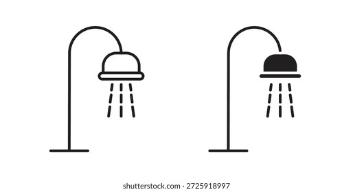 Iconos de la ducha. Icono lineal de Vector aislado sobre fondo blanco.
