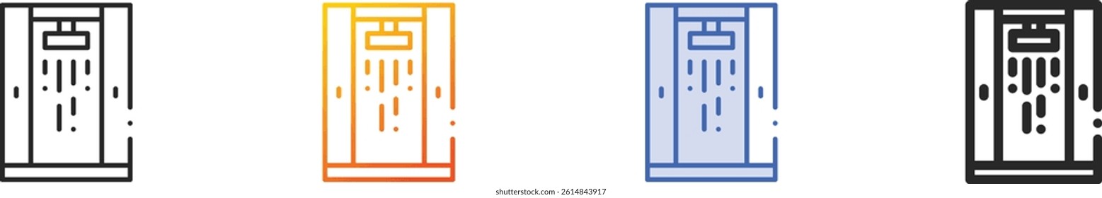 shower icon.Thin Linear, Gradient, Blue Stroke and bold Style Design Isolated On White Background