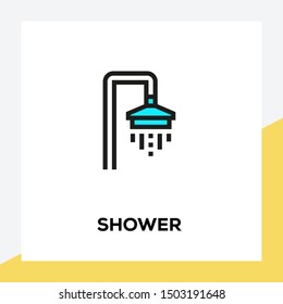 SHOWER AND ILLUSTRATION ICON CONCEPT