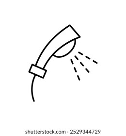 Shower Isolated Icon Drawn with Black Thin Line