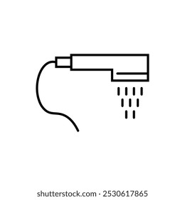 Shower Isolated Line Icon Drawn with Black Thin Line