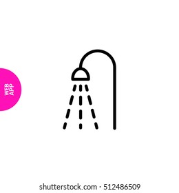 Shower isolated minimal single flat linear icon for application and info-graphic. Bathroom line vector icon for websites and mobile minimalistic flat design.