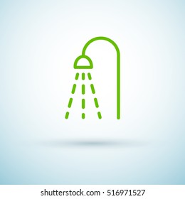 Shower isolated minimal single flat linear icon for application and info-graphic. Bathroom line vector icon for websites and mobile minimalistic flat design.