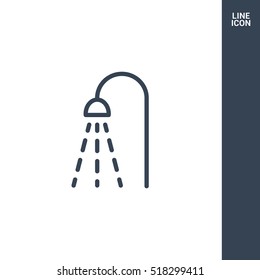 Shower isolated minimal single flat linear icon for application and info-graphic. Bathroom line vector icon for websites and mobile minimalistic flat design.