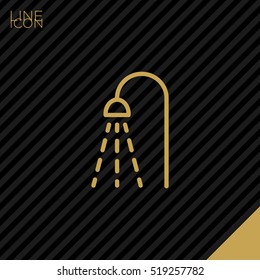 Shower isolated minimal single flat linear icon for application and info-graphic. Bathroom line vector icon for websites and mobile minimalistic flat design.
