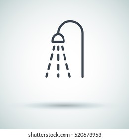 Shower isolated minimal single flat linear icon for application and info-graphic. Bathroom line vector icon for websites and mobile minimalistic flat design.