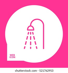 Shower isolated minimal single flat linear icon for application and info-graphic. Bathroom line vector icon for websites and mobile minimalistic flat design.