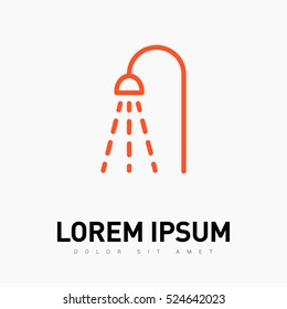 Shower isolated minimal single flat linear icon for application and info-graphic. Bathroom line vector icon for websites and mobile minimalistic flat design.