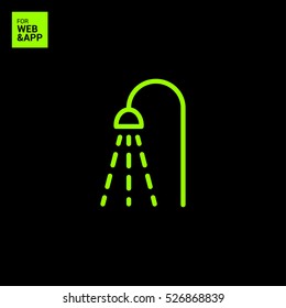 Shower isolated minimal single flat linear icon for application and info-graphic. Bathroom line vector icon for websites and mobile minimalistic flat design.