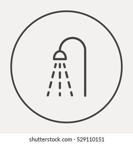 Shower isolated minimal single flat linear icon for application and info-graphic. Bathroom line vector icon for websites and mobile minimalistic flat design.