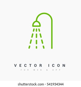 Shower isolated minimal single flat linear icon for application and info-graphic. Bathroom line vector icon for websites and mobile minimalistic flat design.