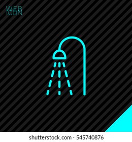 Shower isolated minimal single flat linear icon for application and info-graphic. Bathroom line vector icon for websites and mobile minimalistic flat design.