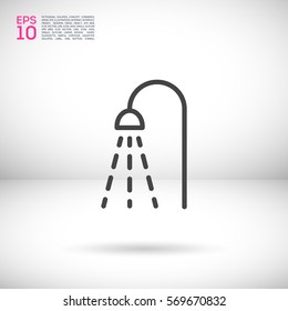 Shower isolated minimal single flat linear icon for application and info-graphic. Bathroom line vector icon for websites and mobile minimalistic flat design.