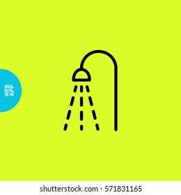 Shower isolated minimal single flat linear icon for application and info-graphic. Bathroom line vector icon for websites and mobile minimalistic flat design.