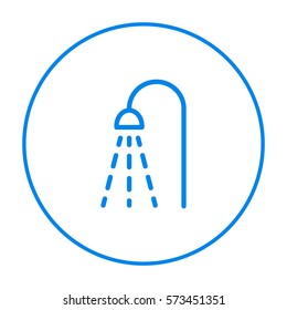 Shower isolated minimal single flat linear icon for application and info-graphic. Bathroom line vector icon for websites and mobile minimalistic flat design.
