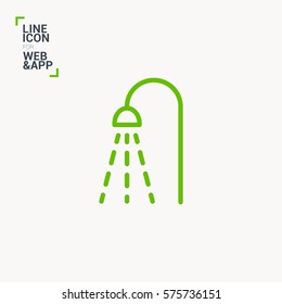 Shower isolated minimal single flat linear icon for application and info-graphic. Bathroom line vector icon for websites and mobile minimalistic flat design.