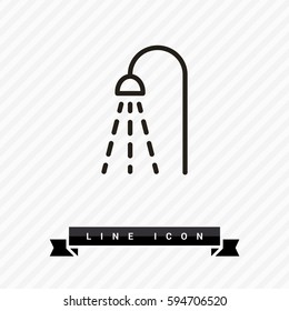 Shower isolated minimal single flat linear icon for application and info-graphic. Bathroom line vector icon for websites and mobile minimalistic flat design.