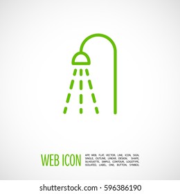 Shower isolated minimal single flat linear icon for application and info-graphic. Bathroom line vector icon for websites and mobile minimalistic flat design.
