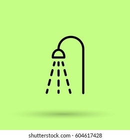 Shower isolated minimal single flat linear icon for application and info-graphic. Bathroom line vector icon for websites and mobile minimalistic flat design.