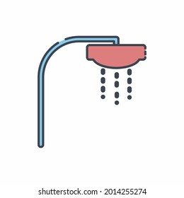 Shower - Line Cut Style.drawing project.sketching object.vector Illustration.Editable stroke