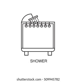 Shower line icon. High quality outline pictograms for infographics, website or mobile app. Vector illustration of element for design company's visit card. logo, etc.