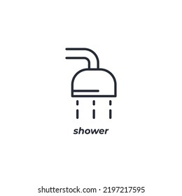 shower line icon. linear style sign for mobile concept and web design. Outline vector icon. Symbol, logo illustration. Vector graphics
