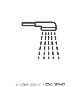 Shower line icon. linear style sign for mobile concept and web design. Shower outline vector icon. Bathroom symbol, logo illustration. Vector graphics