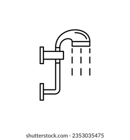 shower line icon. minimal, thin, simple and clean. used for logo, symbol, sign, web, mobile and infographic