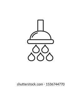Shower line icon, outline vector sign, linear style pictogram isolated on white. Douche symbol, logo illustration. Editable stroke. Pixel perfect graphics