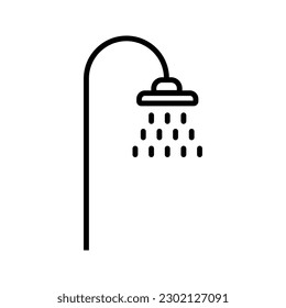 Shower line icon, outline vector sign, linear style pictogram isolated on white. Symbol, logo illustration. 