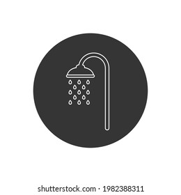 Shower line icon vector, filled flat sign, solid pictogram isolated on white. Symbol, logo illustration