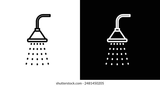 Shower line icon vector illustration set.