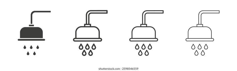 Shower line icon vector illustration set.