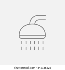 Duschzeilensymbol für Web-, Mobil- und Infografiken. Vektorgrafik, dunkelgraues Symbol einzeln auf hellgrauem Hintergrund.