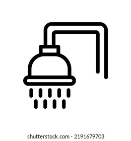 Shower line or linear icon. Showered Vector illustration