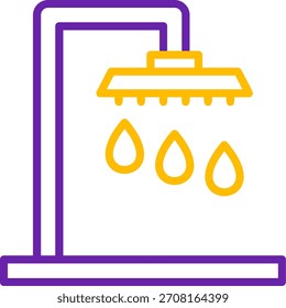 Línea de ducha Diseño de icono de Vector de dos colores